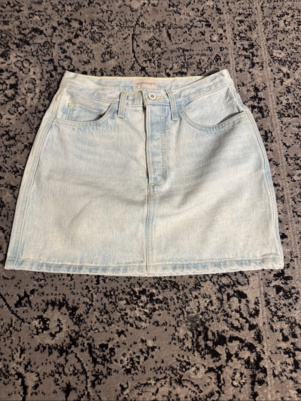 Favorite Daughter Light Wash Denim Mini Skirt